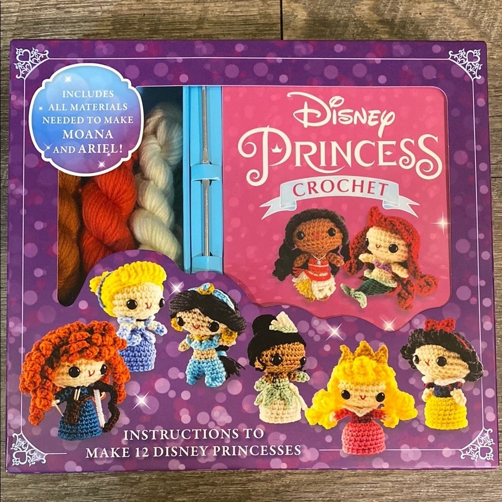 Disney Princess Crochet Kit with Red, Blue, Yellow, and White Yarn - Picture 1 of 11